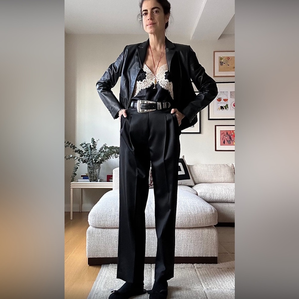 Emi Mess Black Women's Wool Pants